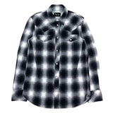 (DESIGNERS) 2000'S～ NUMBER NINE SHADOW PLAID WESTERN FLANNEL SHIRT WITH GUSSET
