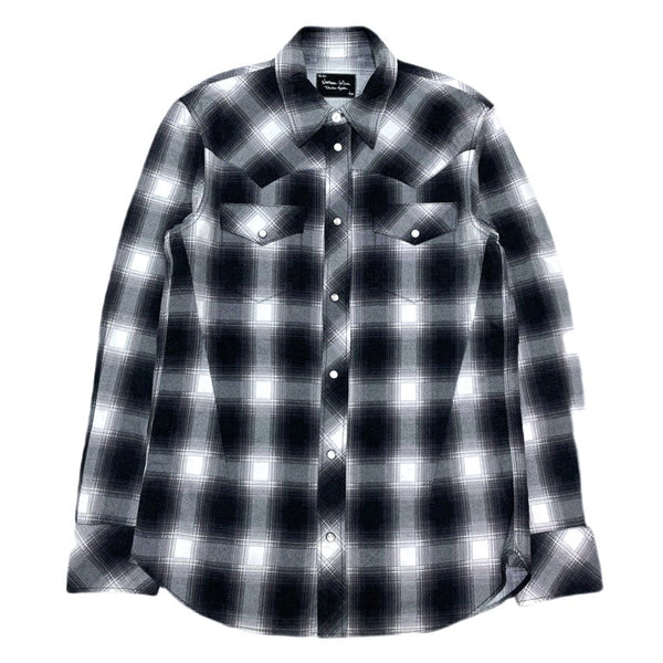 (DESIGNERS) 2000'S～ NUMBER NINE SHADOW PLAID WESTERN FLANNEL SHIRT WITH GUSSET