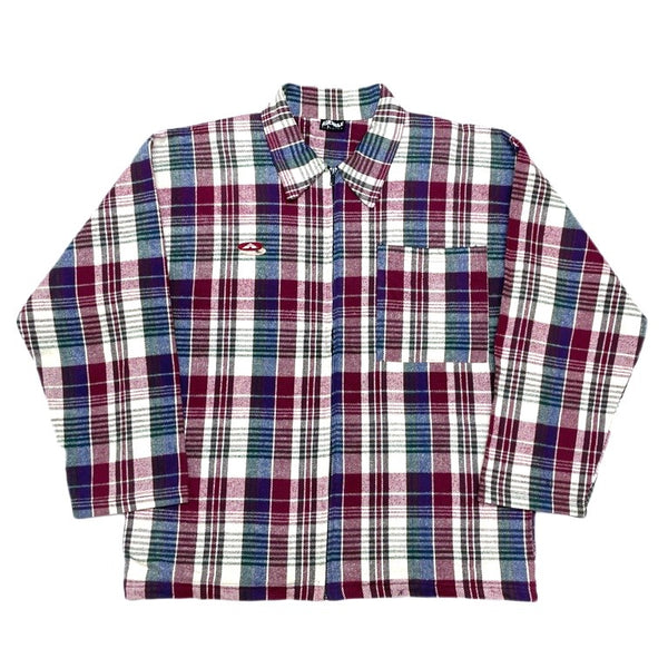 (VINTAGE) 1990'S～ MADE IN USA AIRWALK PLAID PATTERN ZIP UP HEAVY FLANNEL BOX SHIRT