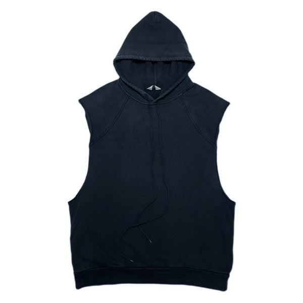 (DESIGNERS) UNUSED SLEEVE CUTOFF BIG HOODIE SWEAT SHIRT VEST