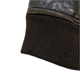 (designers) 1980'S～ MR.JUNKO by JUNKO KOSHINO DIAGONAL ZIP, BUTTON STYLE LAME LEATHER BOMBER JACKET