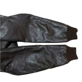 (designers) 1980'S～ MR.JUNKO by JUNKO KOSHINO DIAGONAL ZIP, BUTTON STYLE LAME LEATHER BOMBER JACKET