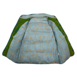 (designers) MADE IN NEPAL MASH LEATHER PANELED DESIGN STRIPED PATTERN COTTON HEMP DOWN VEST