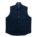 (vintage) MADE IN ENGLAND Snugpak LINEN X NYLON REVERSIBLE THIN PADDED VEST WITH HOOD