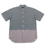 (designers) COMME des GARCONS HOMME PLUS CHECKERED PATTERN BLEACHED SHORT SLEEVE SHIRT