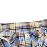 (designers) MADE IN JAPAN Jipijapa LATTICE PATTERN COTTON LINEN LOOP COLLAR SHORT SLEEVE BOX BUTTON DOWN SHIRT