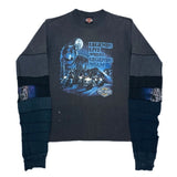 (VINTAGE) 1990'S～ MADE IN USA HARLEY DAVIDSON SLEEVE PATCHWORK REMAKE LONG SLEEVE T-SHIRT AS IS