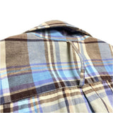 (designers) MADE IN JAPAN Jipijapa LATTICE PATTERN COTTON LINEN LOOP COLLAR SHORT SLEEVE BOX BUTTON DOWN SHIRT
