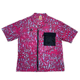 (vintage) 2019 NIKE ACG MESH PANELED TOTAL PATTERN BIKER STYLE NYLON SHORT SLEEVE ZIP UP SHIRT