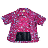 (vintage) 2019 NIKE ACG MESH PANELED TOTAL PATTERN BIKER STYLE NYLON SHORT SLEEVE ZIP UP SHIRT