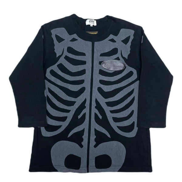 (DESIGNERS) AD2010 MADE IN JAPAN eye JUNYA WATANABE MAN COMME des GARCONS BONE PRINT 3/4 SLEEVE LENGTH T-SHIRT
