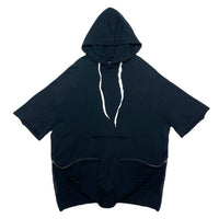(DESIGNERS) MADE IN JAPAN S'YTE by YOHJI YAMAMOTO SIDE ZIP SPECIFICATION BIG SIZE SHORT SLEEVE HOODIE SWEAT SHIRT