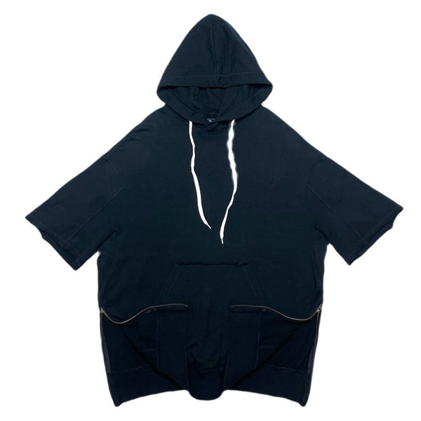 (DESIGNERS) MADE IN JAPAN S'YTE by YOHJI YAMAMOTO SIDE ZIP SPECIFICATION BIG SIZE SHORT SLEEVE HOODIE SWEAT SHIRT
