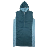 (DESIGNERS) MADE IN ITALY MAISON MARGIELA MM6 LONG LENGTH HALF ZIP SLEEVELESS HOODIE VEST