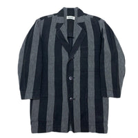(DESIGNERS) 1980'S～ MADE IN JAPAN Plantation by ISSEY MIYAKE THICK STRIPED PATTERN 3 BUTTON BLAZER JACKET WITH PATCH POCKET