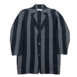 (DESIGNERS) 1980'S～ MADE IN JAPAN Plantation by ISSEY MIYAKE THICK STRIPED PATTERN 3 BUTTON BLAZER JACKET WITH PATCH POCKET