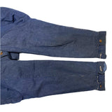 (vintage) MADE IN USA Re DENIM 1970'S WRANGLER BODY LEOPARD PATTERN FAUX FUR PANELED REMAKE CHORE COAT WITH BLANKET LINER