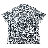 (vintage) 2021 GAP BOTANICAL PATTERN TOTAL PATTERN PRINT COTTON LINEN SHORT SLEEVE OPEN COLLAR BOX SHIRT