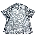 (vintage) 2021 GAP BOTANICAL PATTERN TOTAL PATTERN PRINT COTTON LINEN SHORT SLEEVE OPEN COLLAR BOX SHIRT