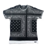 (designers) MADE IN ITALY DOLCE & GABBANA BANDANA PATTERN ALL OVER PRINT SHORT SLEEVE SHIRT WITH POCKET