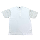(designers) AD2003 MADE IN JAPAN COMME des GARCONS HOMME SLEEVE STRIPE PANELED HENLEY NECK T-SHIRT