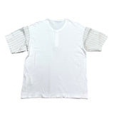 (designers) AD2003 MADE IN JAPAN COMME des GARCONS HOMME SLEEVE STRIPE PANELED HENLEY NECK T-SHIRT