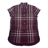 (designers) 2009 MADE IN JAPAN NUMBER NINE LATTICE PATTERN SLEEVE CUT OFF STYLE SHORT SLEEVE PULLOVER SHIRT