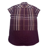 (designers) 2009 MADE IN JAPAN NUMBER NINE LATTICE PATTERN SLEEVE CUT OFF STYLE SHORT SLEEVE PULLOVER SHIRT