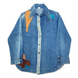 (VINTAGE) 1970'S～ UNKNOWN PAINTED REMAKE DENIM SHIRT