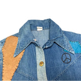 (VINTAGE) 1970'S～ UNKNOWN PAINTED REMAKE DENIM SHIRT