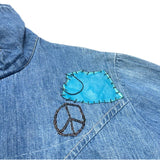 (VINTAGE) 1970'S～ UNKNOWN PAINTED REMAKE DENIM SHIRT