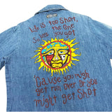 (VINTAGE) 1970'S～ UNKNOWN PAINTED REMAKE DENIM SHIRT