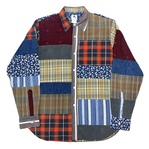 (DESIGNERS) NEPENTHES ORIGINAL 8 KINDS FABRIC PATCHWORK SHIRT