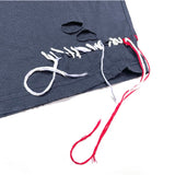 (DESIGNERS) MADE IN JAPAN DISCOVERED DISTRESSED & STITCHED LONG SLEEVE T-SHIRT