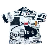 (designers) MADE IN JAPAN bal ALL OVER PRINT RAYON LOOP COLLAR SHORT SLEEVE BOX SHIRT