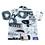 (designers) MADE IN JAPAN bal ALL OVER PRINT RAYON LOOP COLLAR SHORT SLEEVE BOX SHIRT