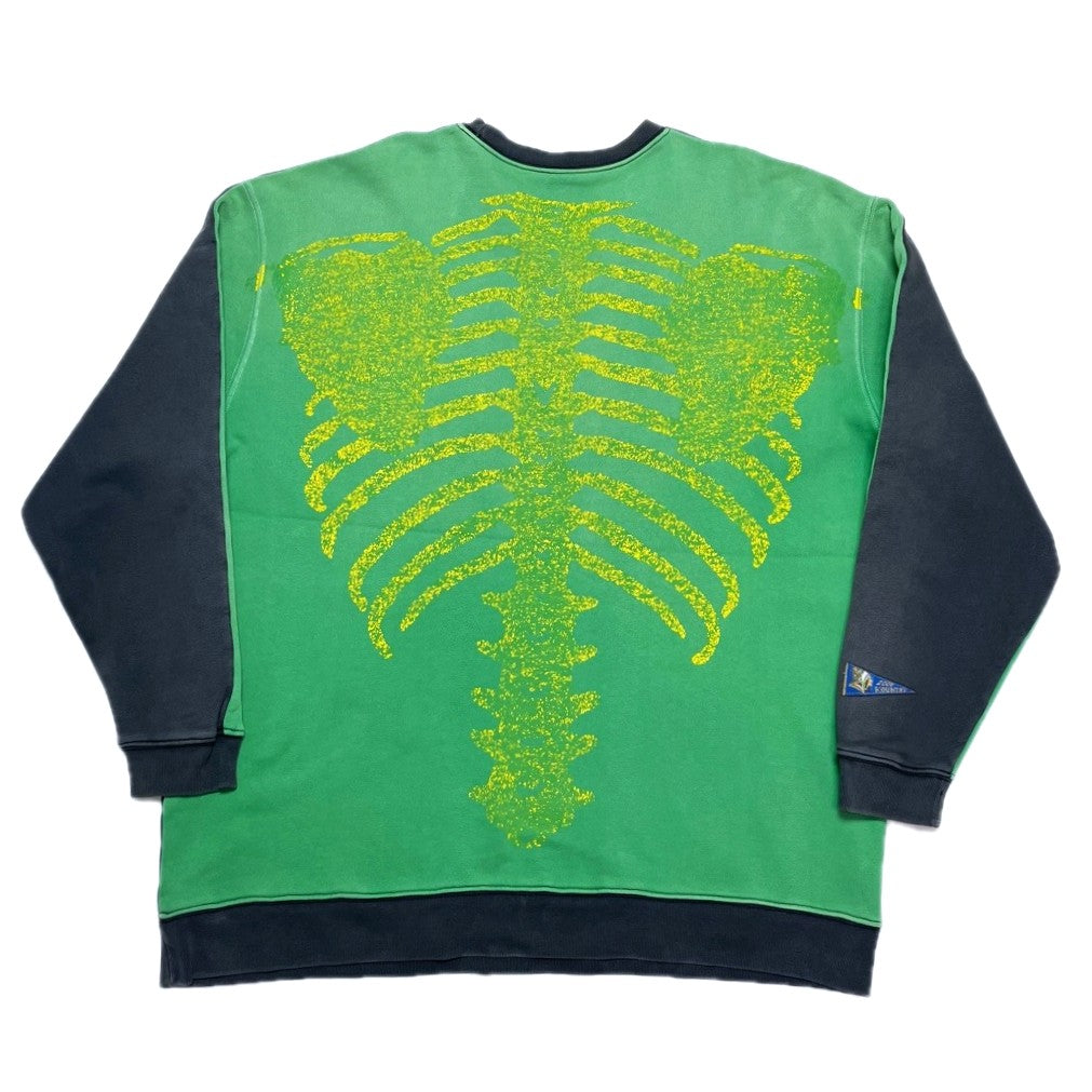 designers) MADE IN JAPAN KAPITAL KOUNTRY BONE PRINT BICOLOR SWEAT