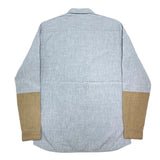 (DESIGNERS) 2012 UNDERCOVERISM MARX PRINTED DESIGN SLEEVE PANELED ANARCHY SHIRT