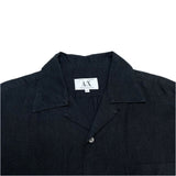 (designers) 1990'S～ MADE IN HONG KONG ARMANI EXCHANGE LINEN 100% LOOP COLLAR SHORT SLEEVE BOX SHIRT