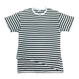 (designers) UNUSED DIAGONAL HEM CUT DESIGN STRIPED T-SHIRT
