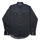 (vintage) 1990'S～ WRANGLER YARN DYED BLACK DENIM WESTERN SHIRT