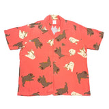 (designers) 1990'S～ KARL HELMUT DOG PATTERN ALL OVER PRINT RAYON LOOP COLLAR SHORT SLEEVE BOX SHIRT