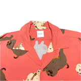 (designers) 1990'S～ KARL HELMUT DOG PATTERN ALL OVER PRINT RAYON LOOP COLLAR SHORT SLEEVE BOX SHIRT