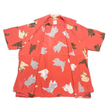 (designers) 1990'S～ KARL HELMUT DOG PATTERN ALL OVER PRINT RAYON LOOP COLLAR SHORT SLEEVE BOX SHIRT