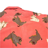 (designers) 1990'S～ KARL HELMUT DOG PATTERN ALL OVER PRINT RAYON LOOP COLLAR SHORT SLEEVE BOX SHIRT