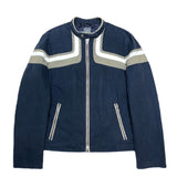 (DESIGNERS) ARMANI EXCHANGE LINED DESIGN COTTON SINGLE BREASTED BIKER JACKET