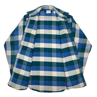 (VINTAGE) 1990'S～ FIVE BROTHER BLOCK CHECKERED HEAVY FLANNEL SHIRT
