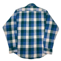 (VINTAGE) 1990'S～ FIVE BROTHER BLOCK CHECKERED HEAVY FLANNEL SHIRT
