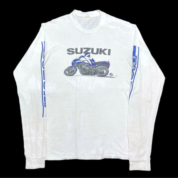 (BORO) 1984 SUZUKI LONG SLEEVE T-SHIRT WITH SLEEVE PRINT