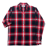 (designers) MADE IN JAPAN UNUSED SHADOW PLAID 2WAY DESIGN LOOP COLLAR BOX SHIRT